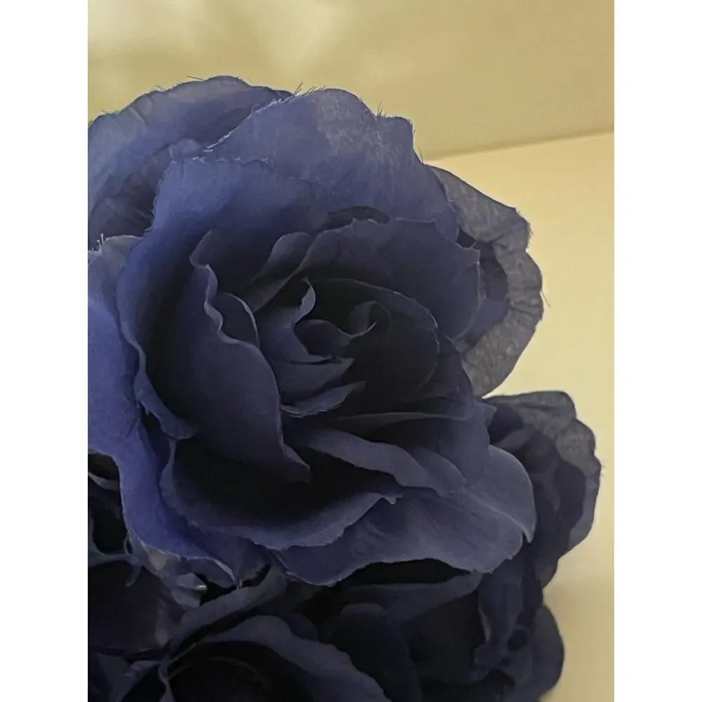 One Bush Of 24 Head Royal Blue Silk Roses